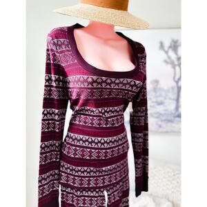 Aeropostale live love dream waffle thermal 2pc fair-isle Y2K jogger pajama set L